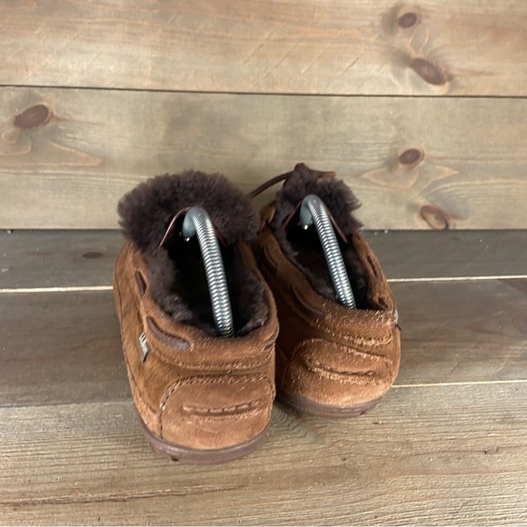 Ll bean wicked good Men size 7 shoes brown suede shearling lined comfort slipper - Picture 5 of 8